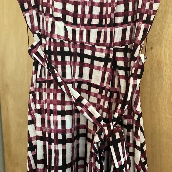 Elle Purple Burgundy Plaid Dress - Picture 2 of 4